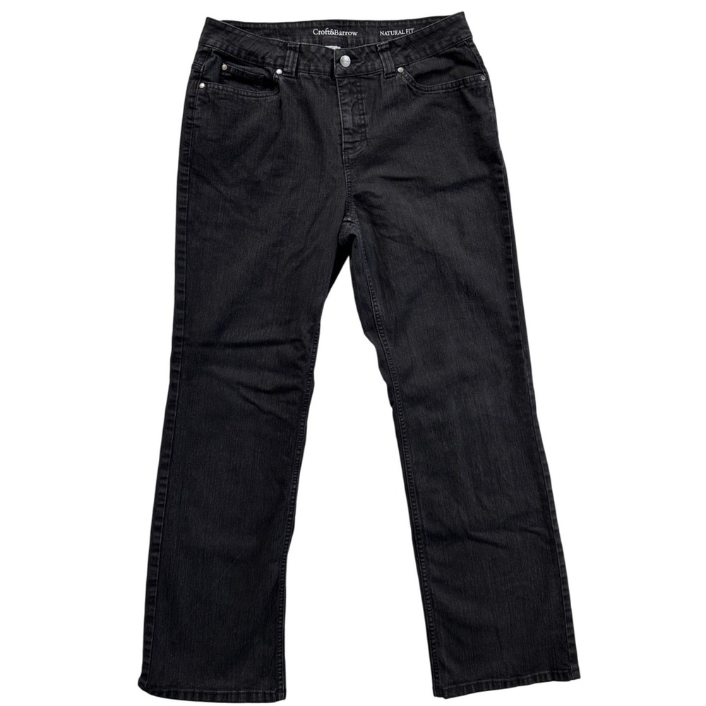 Croft & Barrow Natural Fit Jeans Womens 12 Average Black Straight Leg Excellent